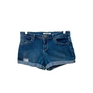 21 Denim Women’s Short Shorts Blue Denim 5 Pocket Low Rise Size 31 X 2